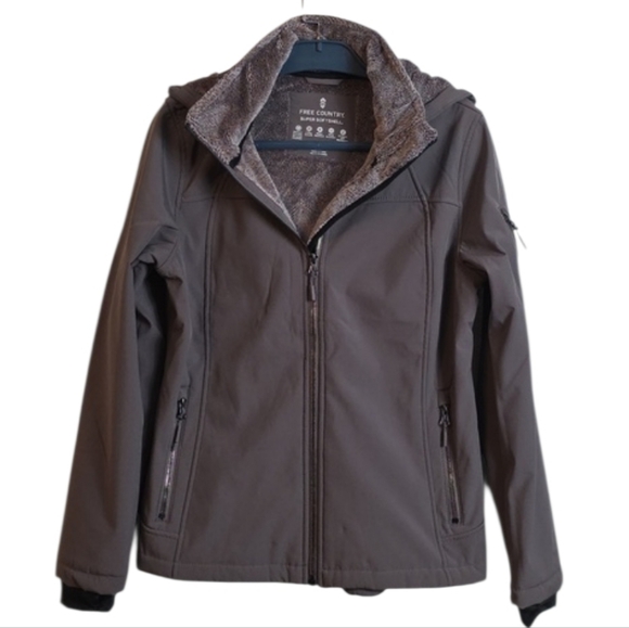 Free Country Gray Taupe Super Softshell Jacket Medium 8-10 New No Tags - Picture 5 of 17